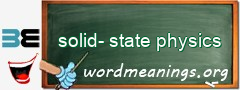 WordMeaning blackboard for solid-state physics